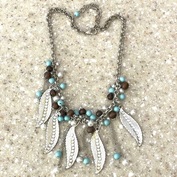 Silvertone and Turquoise Necklace, Bracelet, & Earring Set - Picture 4 of 8